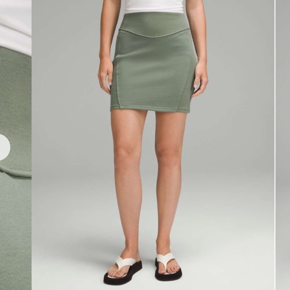 NWT Lululemon Scuba High-Rise Mini Skirt Grey Eucalyptus Size XS - Picture 1 of 10